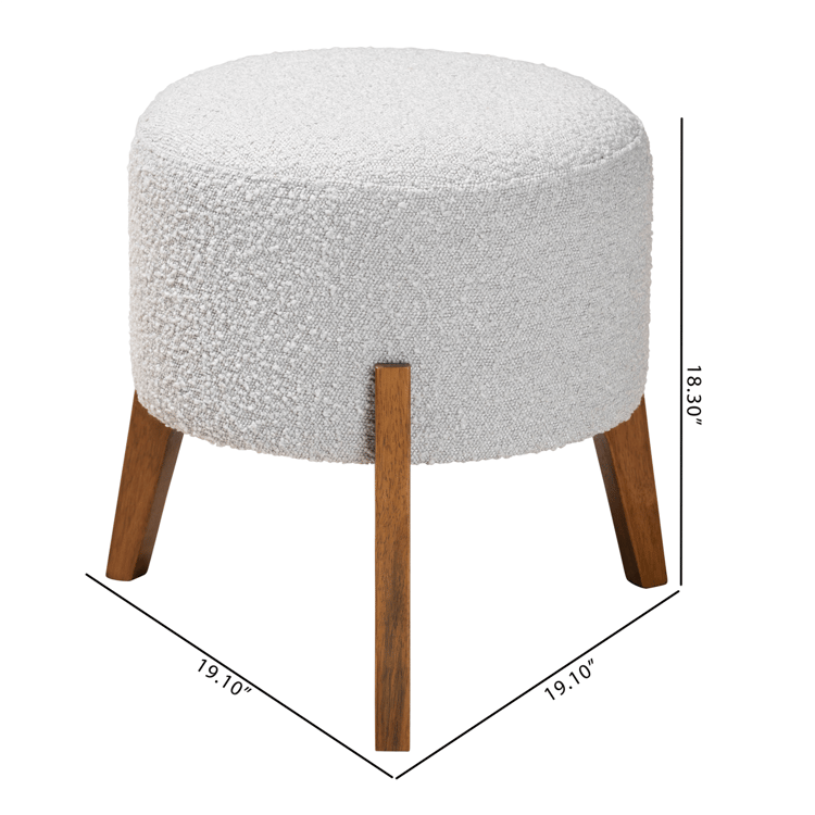 Baxton Studio Elkie Japandi Wood Ottoman Footstool