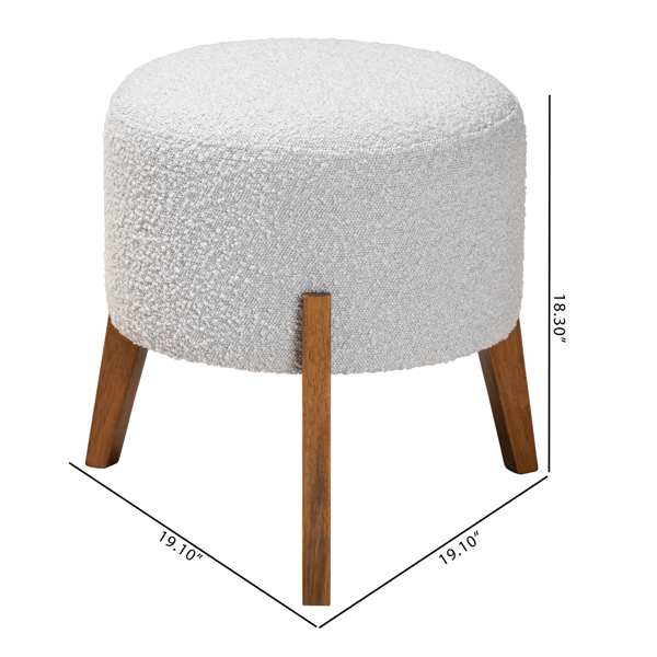 Baxton Studio Elkie Japandi Wood Ottoman Footstool