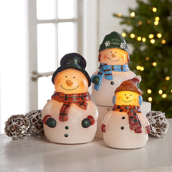 Pfaltzgraff® Set of 3 Snowman LED Candles with Remote - Boscov's