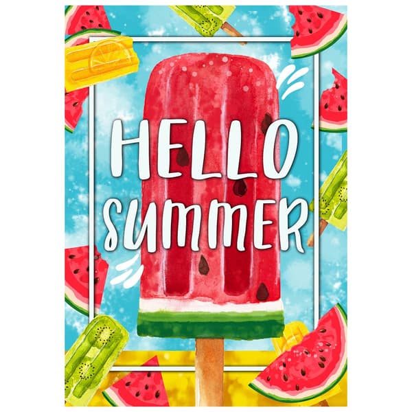 Northlight Seasonal Hello Summer Popsicle Outdoor Garden Flag