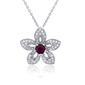 Gemstone Classics&#40;tm&#41; Sterling & Ruby Flower Necklace - image 1