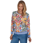 Womens Ruby Rd. Game of Luxe Floral Damask Sweater - image 3