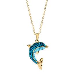 Multi Color Crystal Dolphin Pendant
