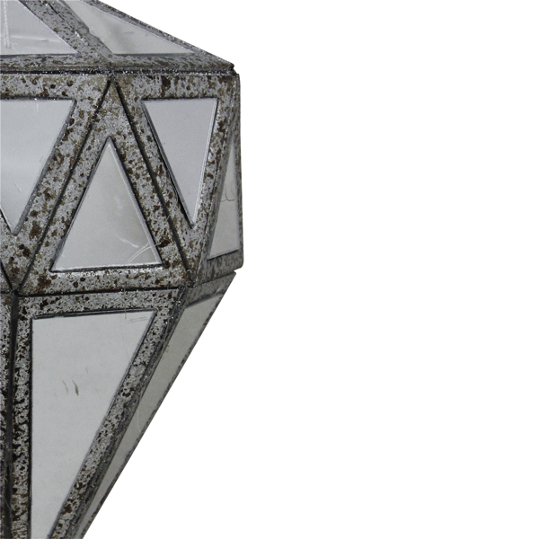 Northlight 5.5in. Grey Mirrored Geometric Drop Christmas Ornament