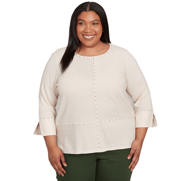 Plus Size Alfred Dunner Mount Laurel Heat Set Embellished Solid