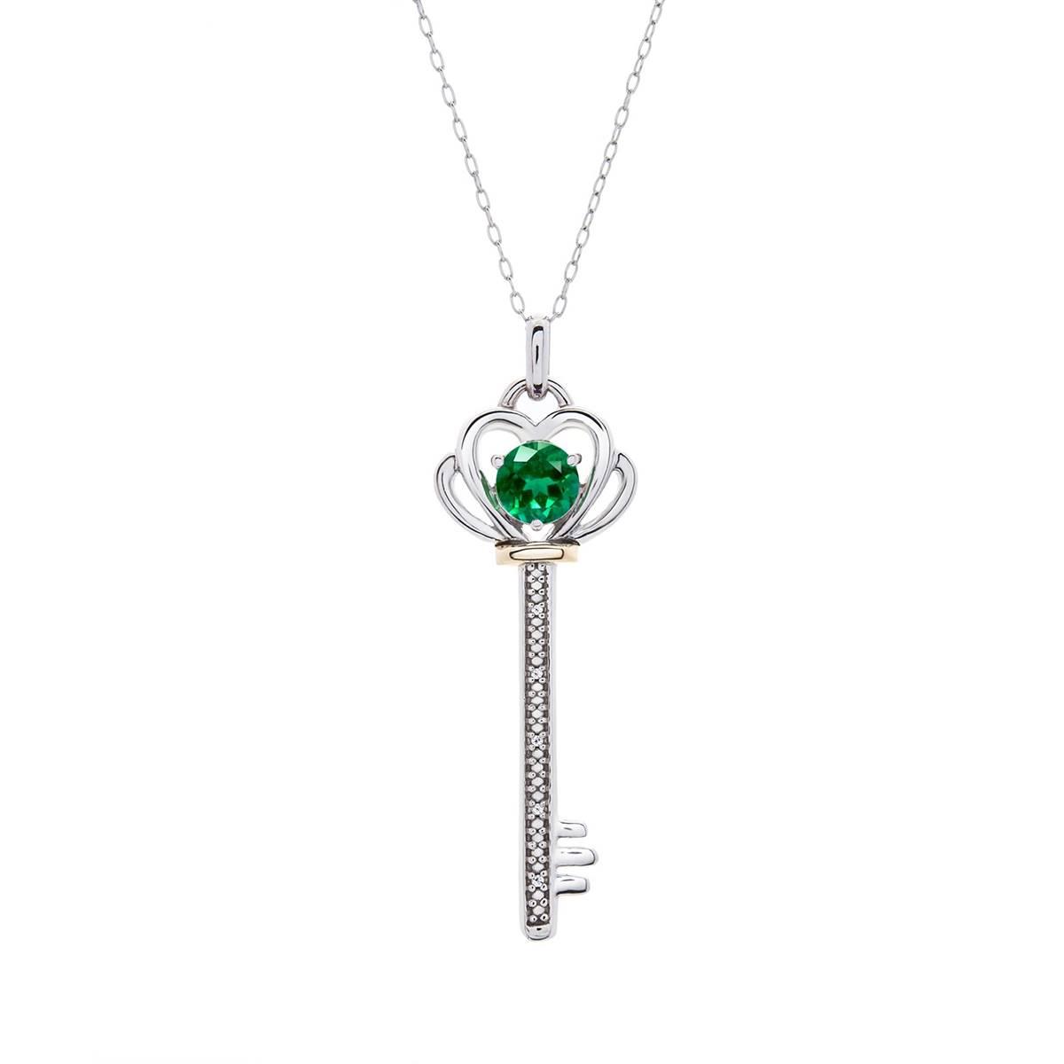 Gemstone Classics™ Created Sapphire Sterling Silver Key...