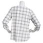 Womens Cure 3/4 Roll Tab Sleeve Knit Crepe Grid Blouse - image 2