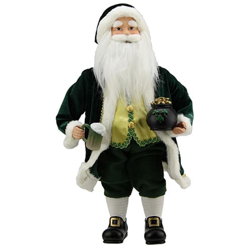 Northlight 18.5in. Luck of the Irish Santa Claus Holding a Beer - image 