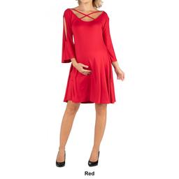 Womens 24/7 Comfort Apparel Maternity A-Line Dress