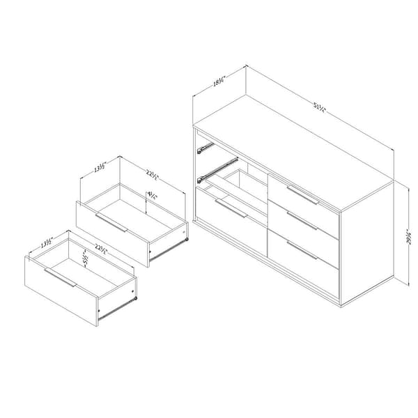 South Shore Hourra 6-Drawer Double Dresser