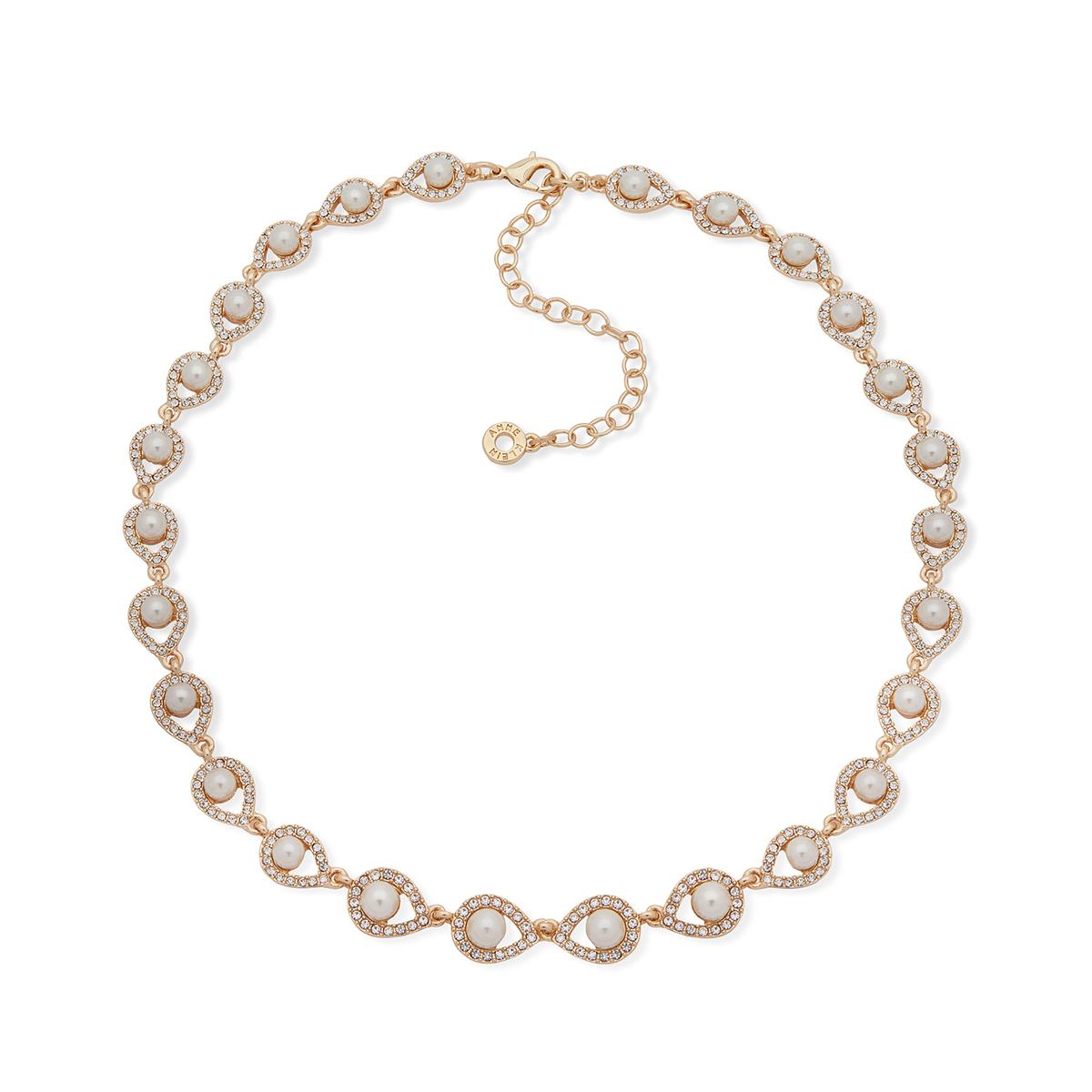 Anne Klein 16in. Gold-Tone Siam Pave Collar Necklace