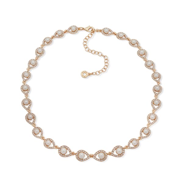 Anne Klein 16in. Gold-Tone Siam Pave Collar Necklace - image 