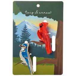 Womens Twig & Arrow 2pk. Bluebird & Cardinal Claw Clips