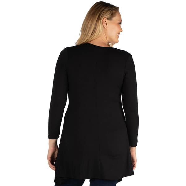 Plus Size 24/7 Comfort Apparel Split Hemline Tunic