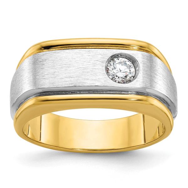 Mens Diamond Classics(tm) 10kt. Gold 1/4 ctw. Single Diamond Ring - image 