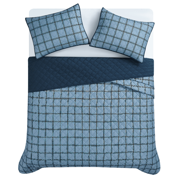 Cannon Luka Grid 3pc. Quilt Set