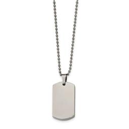 Mens Gentlemen's Classics(tm) Rounded 4mm Edge Dog Tag Necklace