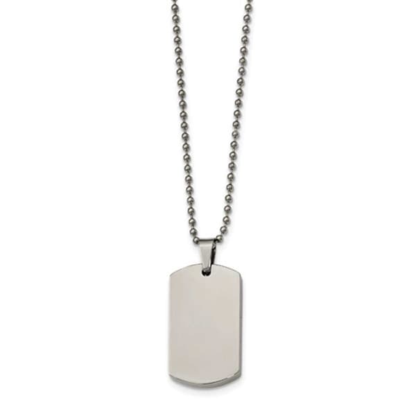 Mens Gentlemen's Classics&#40;tm&#41; Rounded 4mm Edge Dog Tag Necklace