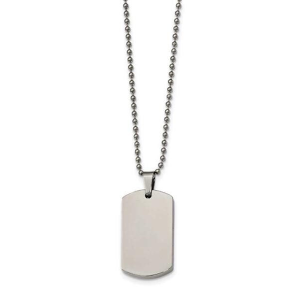 Mens Gentlemen's Classics&#40;tm&#41; Rounded 4mm Edge Dog Tag Necklace - image 