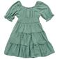 Girls &#40;7-12&#41; Trixxi Puff Sleeve Solid Woven Smocked Waist Dress - image 1