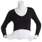 Juniors One Step Up Long Sleeve Seamless V-Neck Crop Top - image 1