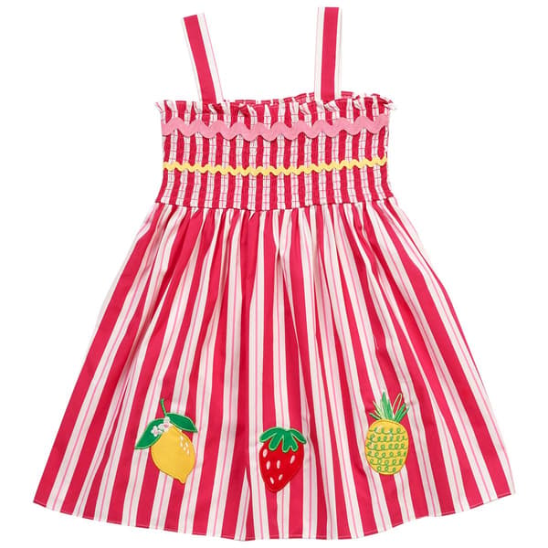 Girls (4-6x) Bonnie Jean Fruit Appliques Smocked Dress