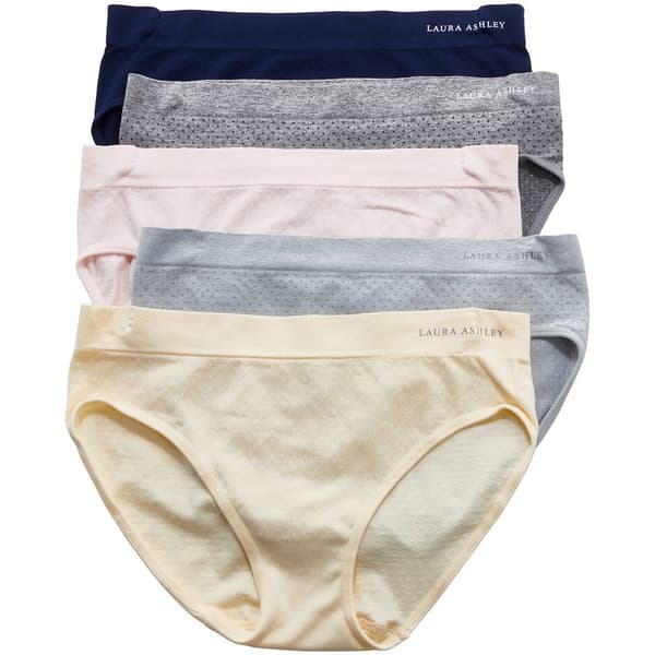 Womens Laura Ashley® 5pk. Seamless Dot Brief Panties-LS6807-5PKP
