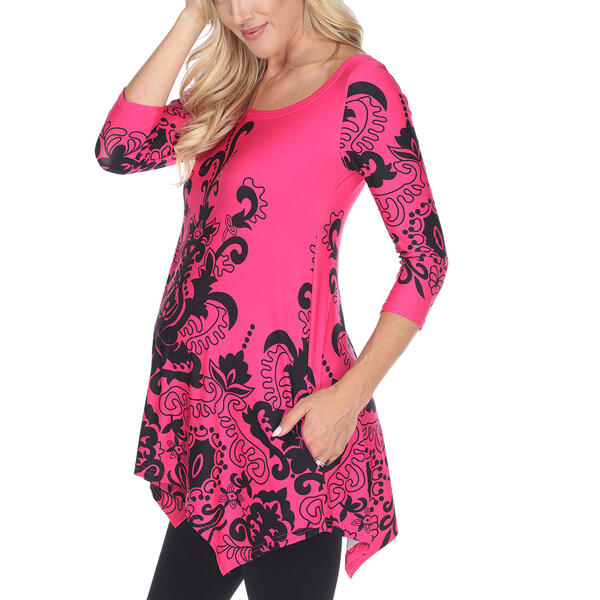 Womens White Mark Ganette Paisley Floral Tunic Maternity Top - image 