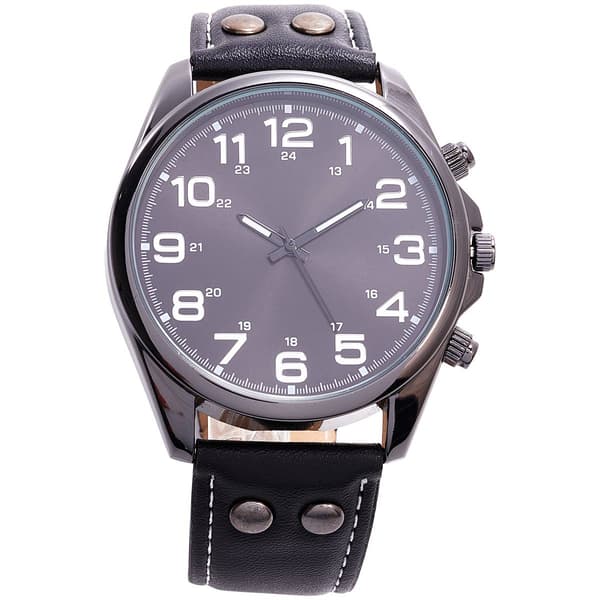 Mens Black Metal Sunray Dial Watch - 50688B-07-G02 - image 