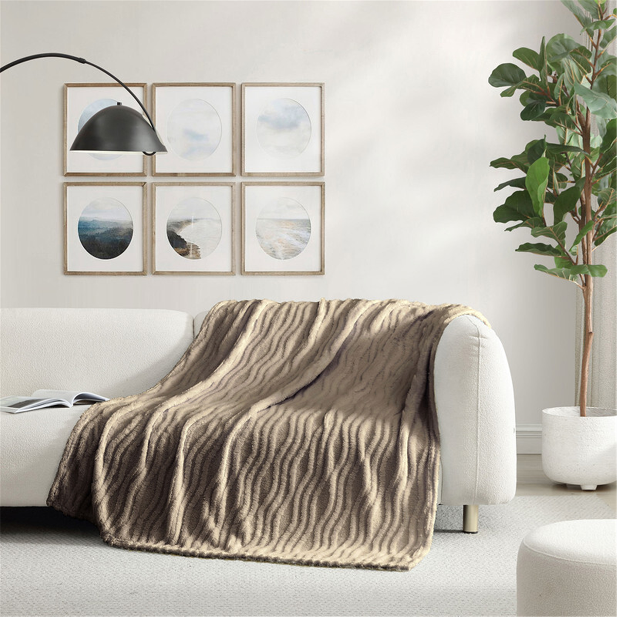 Swift Home Wave Textured Soft Plush Cozy Throw Blanket