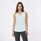 Womens Kasper Sleeveless Pearl Neck Detail Solid Blouse - image 1