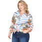 Plus Size Ruby Rd. Set Sail Picnic Scene Knot Front Blouse - image 3