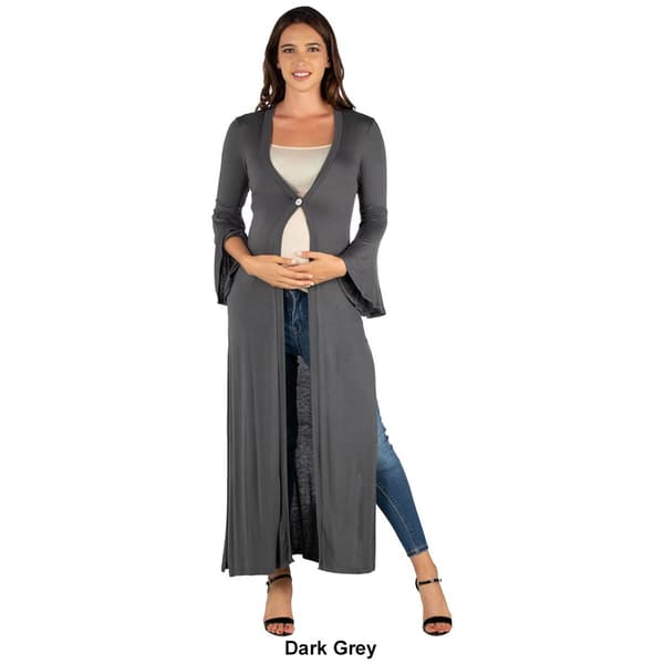 Womens 24/7 Comfort Apparel Maxi Maternity Duster Cardigan