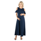 Womens 24/7 Comfort Apparel Ruffle Cold Shoulder Maternity Maxi - image 1