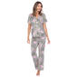 Womens White Mark 2pc. Leopard Floral Pajama Set - image 1