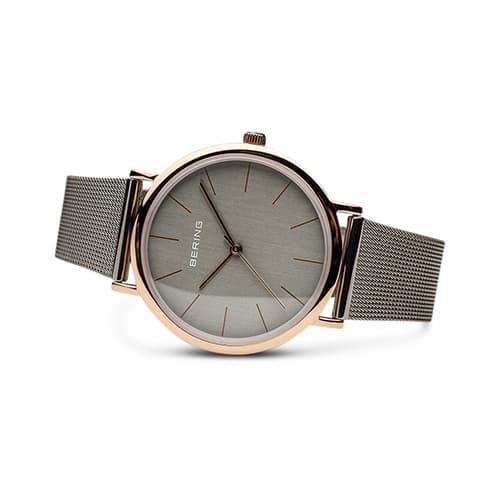 Unisex BERING Rose Gold Slim Scratch Resistant Watch - 13436