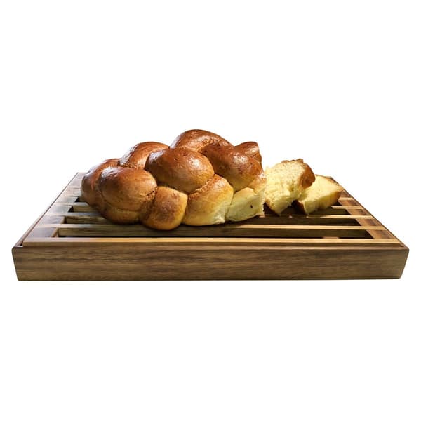 Kalmar Home Acacia Wood 3-in-1 Crumb Catcher, Tray, and Trivet
