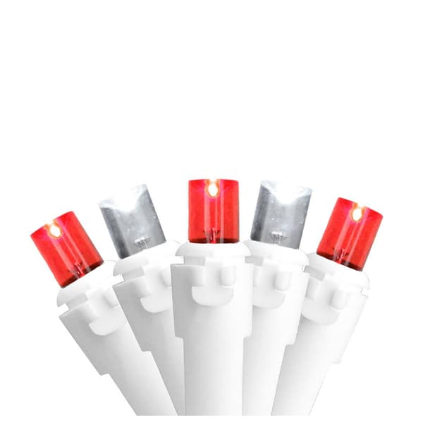 Northlight 100ct. Red & White LED Icicle Christmas Lights