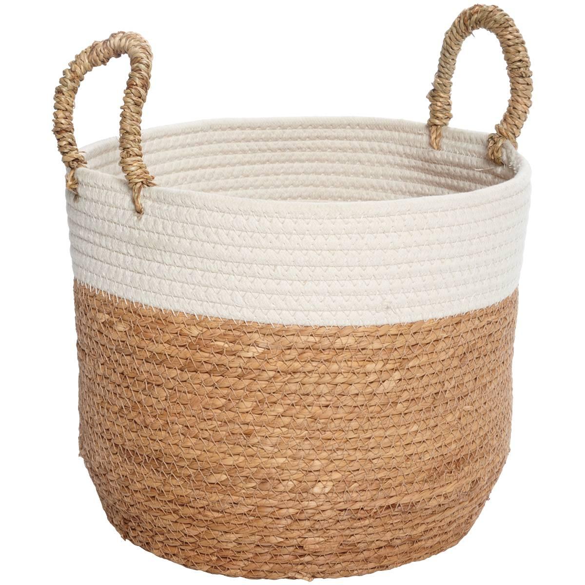 Prestige Patio Small Cream Cotton Rope & Seagrass Basket