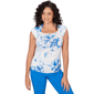 Womens Emaline Sapphire Serenade I Square Neck Floral Blouse - image 1