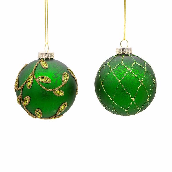 Kurt S. Adler 6pc. Gold & Emerald Green Embellish Ornaments Set