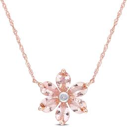 Gemstone Classics(tm) 10kt. Rose Gold Floral Chain Pendant