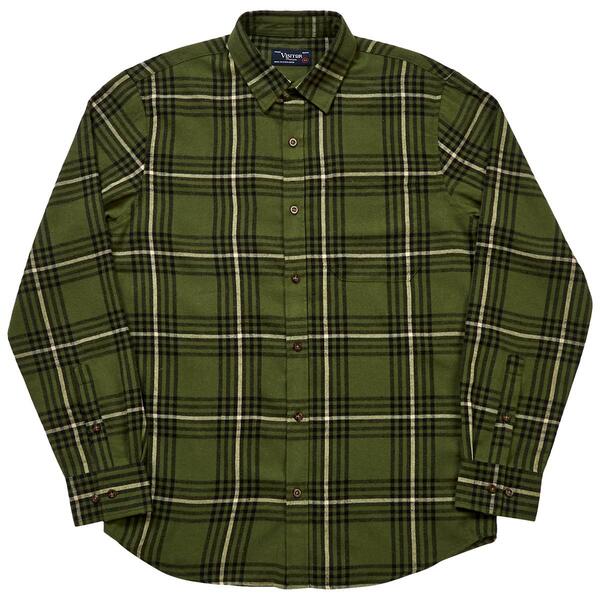 Mens Visitor Long Sleeve Plaid Flannel Shirt - Green - image 