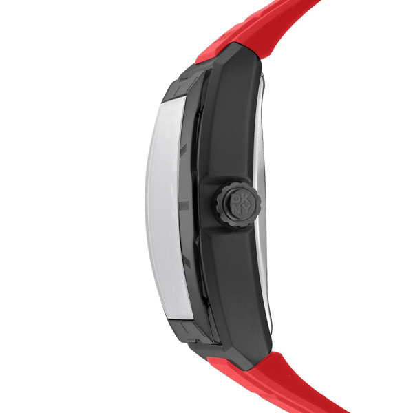 Mens DKNY Urban Automatic Red Dial Red Strap Watch - DK1G048P0065