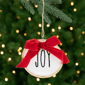 Northlight Embroidered Joy w/ Bow Wooden Disc Christmas Ornament - image 1
