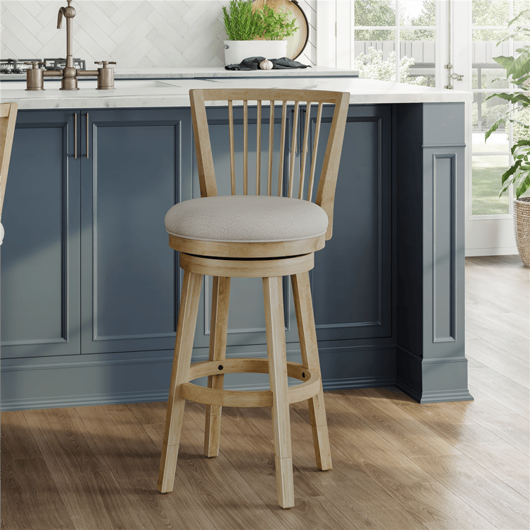 HH2 Home Garlington Wood Swivel Windsor Adjustable Height Stool