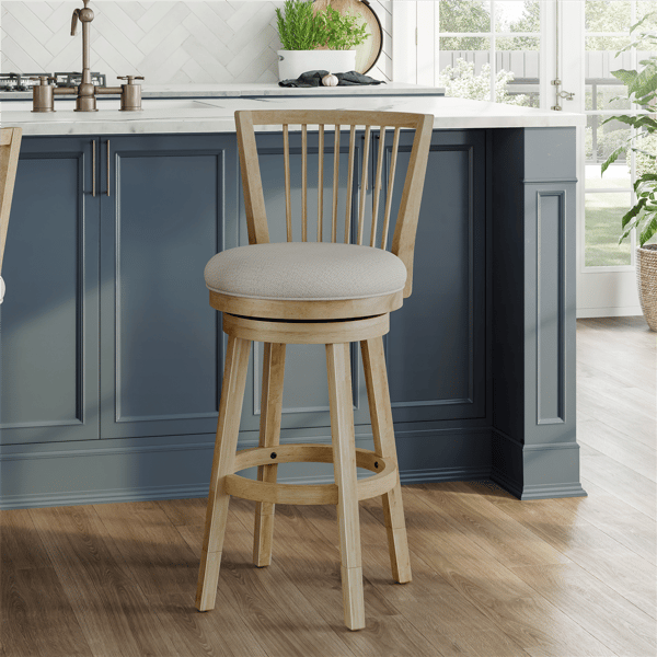 HH2 Home Garlington Wood Swivel Windsor Adjustable Height Stool - image 