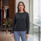 Womens Nanette Lepore Long Sleeve Solid Cable Knit Sweater - image 1