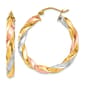 Gold Classics(tm) 33mm Tri-Color Twist Hoop Earrings - image 1