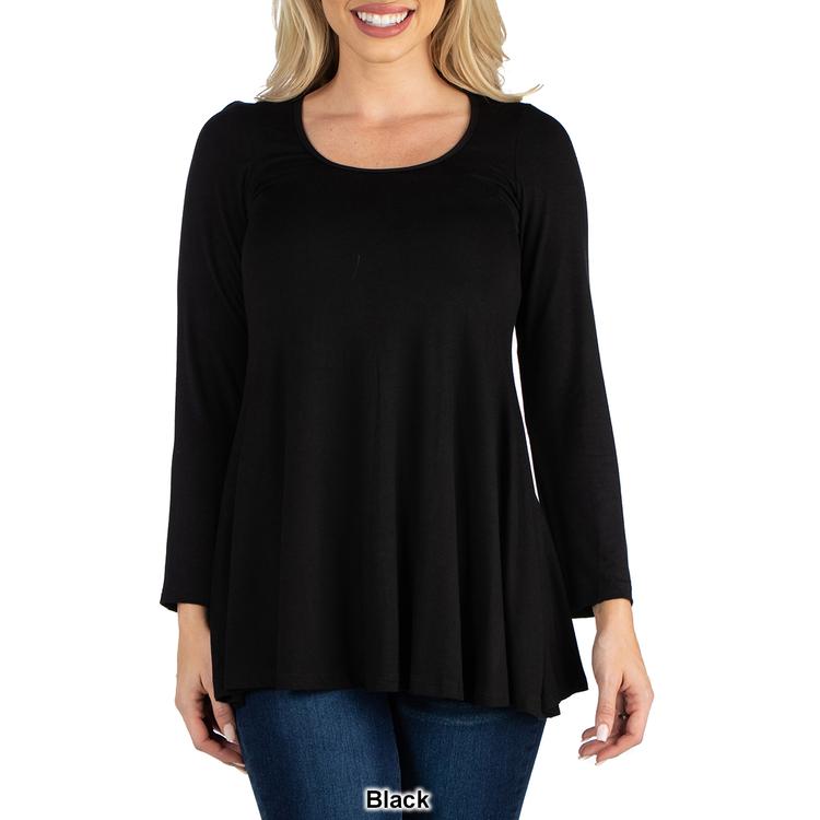 Womens 24/7 Comfort Apparel Long Sleeve Solid Tunic